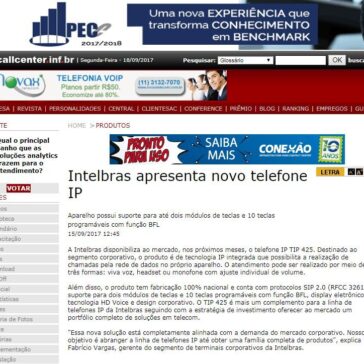Intelbras apresenta novo telefone IP – Callcenter