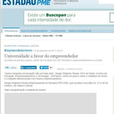 Universidade a favor do empreendedor – O Estado de S. Paulo (Online)