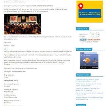 AS MELHORES DA DINHEIRO 2017 – Jornal Dia Dia