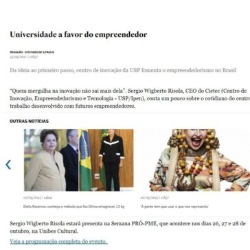 Universidade a favor do empreendedor – O Estado de S. Paulo (Online)