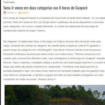 Sena Jr vence em duas categorias nas 6 horas de Guaporé – BATE RODA