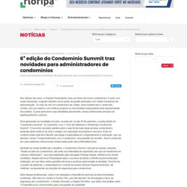 6ª edição do Condomínio Summit traz novidades para administradores de condomínios – Tudo Sobre Floripa