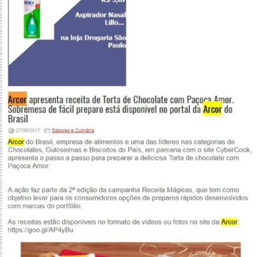 Arcor apresenta receita de Torta de Chocolate com Paçoca Amor. Sobremesa de fácil preparo está disponível no portal da Arcor do Brasil – Rede Press