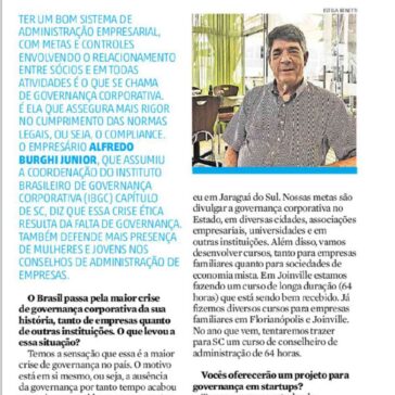 “TEMOS A SENSAÇÃO QUE ESSA É A MAIOR CRISE DE GOVERNANÇA EMPRESARIAL NO PAÍS” – Diário Catarinense
