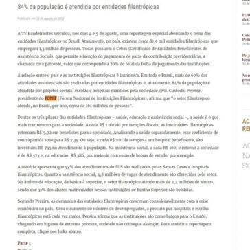 Filantropia é tema de especial da TV Bandeirantes – Jesuítas Brasil