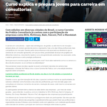 Curso explica e prepara jovens para carreira em consultorias – Portal Na Política