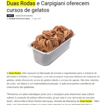 Duas Rodas e Carpigiani oferecem cursos de gelatos – Food Service News