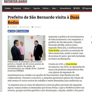 Prefeito de São Bernardo visita à Duas Rodas  – Repórter Diário