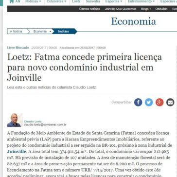 Loetz: Fatma concede primeira licença para novo condomínio industrial em Joinville – A Notícia Online