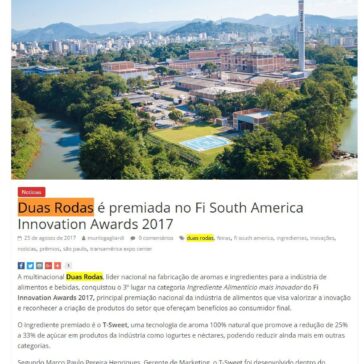 Duas Rodas é premiada no Fi South America Innovation Awards 2017 – Sabor à Vida Gastronomia