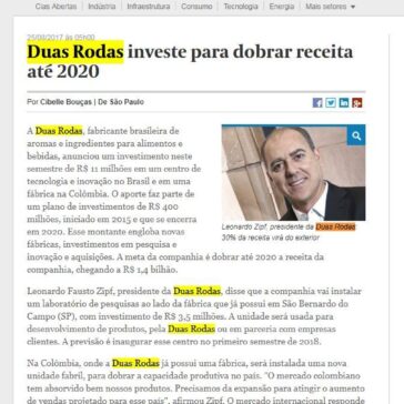 Duas Rodas investe para dobrar receita até 2020 – Valor Econômico Online