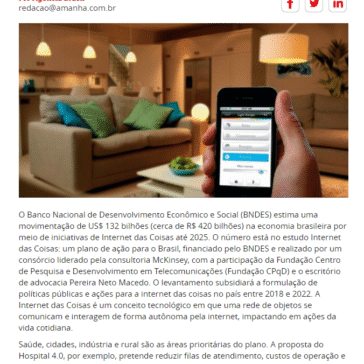 IoT deve movimentar R$ 420 bilhões no Brasil até 2025 – Revista Amanhã Online