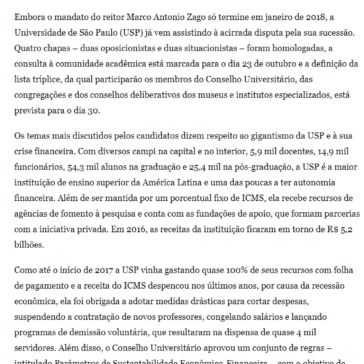 A sucessão na USP – O Estadod e S. Paulo Online