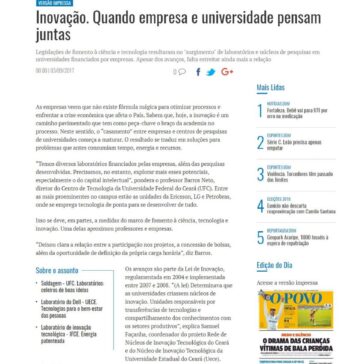 Inovação. Quando empresa e universidade pensam juntas – O Povo (On-line)