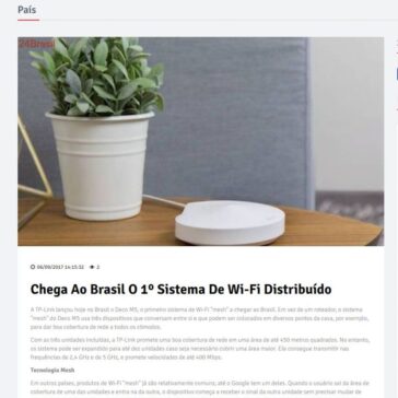 Chega ao Brasil o 1° sistema de Wi-Fi distribuído – 24Brasil