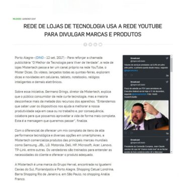 Rede de lojas de tecnologia usa a rede YouTube para divulgar marcas e produtos – Agência Estado