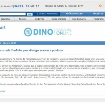 Rede de lojas de tecnologia usa a rede YouTube para divulgar marcas e produtos – Agência o Globo
