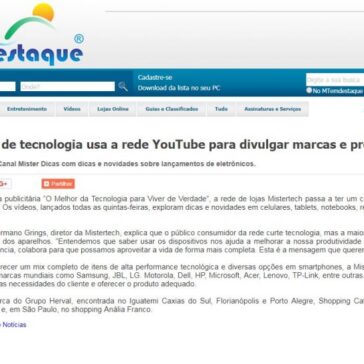 Rede de lojas de tecnologia usa a rede YouTube para divulgar marcas e produtos – MT em destaque
