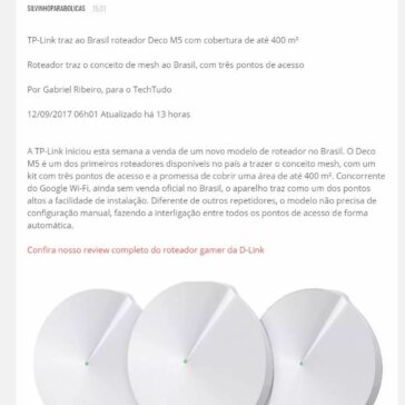 TP-Link traz ao Brasil roteador Deco M5 com cobertura de até 400 m² – Blog do Silvinho Parabolicas
