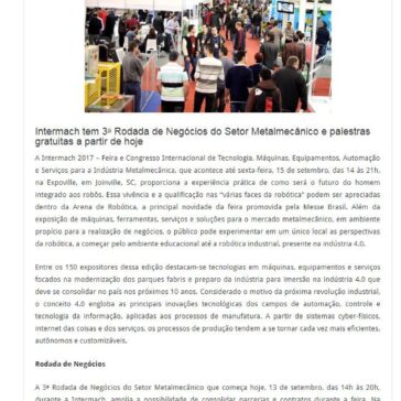 Intermach tem rodada de negócios e palestras gratuitas – Click Glória