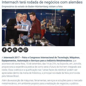 Intermach terá rodada de negócios com alemães – Noticenter