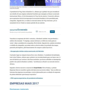 Catarinense Weg é a grande vencedora da 3ª edição do ‘Empresas Mais’ – O Estado de S. Paulo (Online)