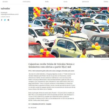 Cajazeiras recebe Feirão de Veículos Novos e Seminovos com ofertas a partir R$27 mil – Correio da Bahia (On-line)