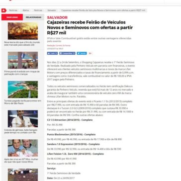 Cajazeiras recebe Feirão de Veículos Novos e Seminovos com ofertas a partir R$27 mil – I Bahia