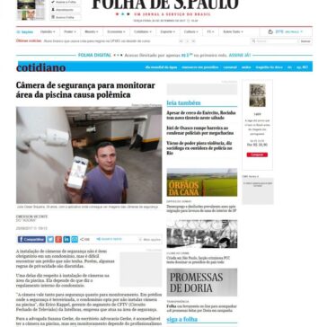 Câmera de segurança para monitorar área da piscina causa polêmica – Folha de S. Paulo (On-line)