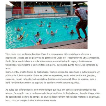 Clube do Trabalhador do SESI completa 37 anos – Canal Itacoatiara