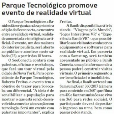 Parque Tecnológico promove evento de realidade virtual – Diário de Sorocaba