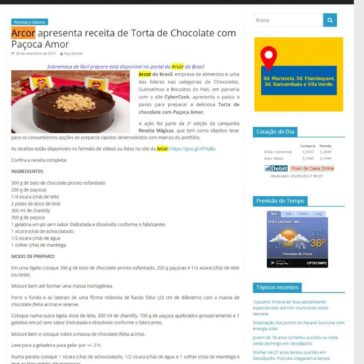 Arcor apresenta receita de Torta de Chocolate com Paçoca Amor – Jornal Dia Dia