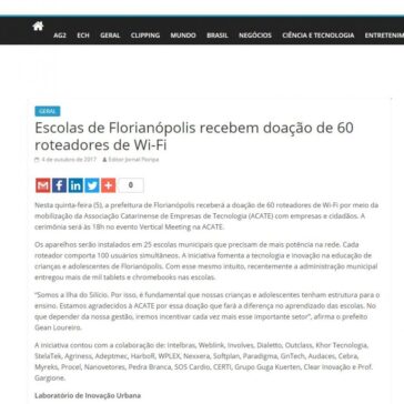 Escolas de Florianópolis recebem doação de 60 roteadores de Wi-Fi – Jornal Floripa