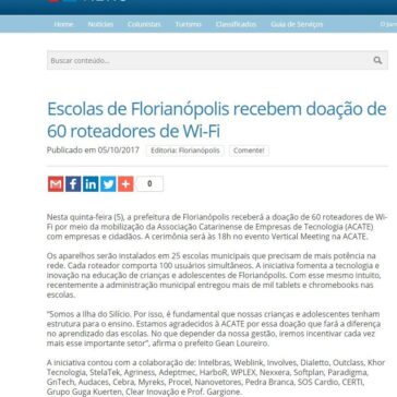 Escolas de Florianópolis recebem doação de 60 roteadores de Wi-Fi – Floripa News
