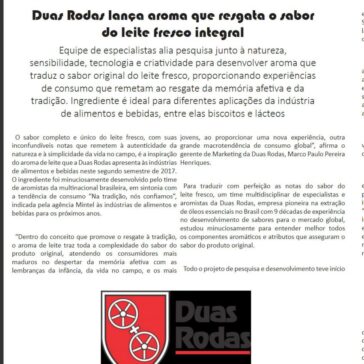 Duas Rodas lança aroma que resgata o sabor do leite fresco integral – REVISTA MERCADO SORVETEIRO