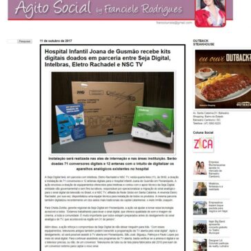 Hospital Infantil Joana de Gusmão recebe kits digitais doados em parceria entre Seja Digital, Intelbras, Eletro Rachadel e NSC TV –