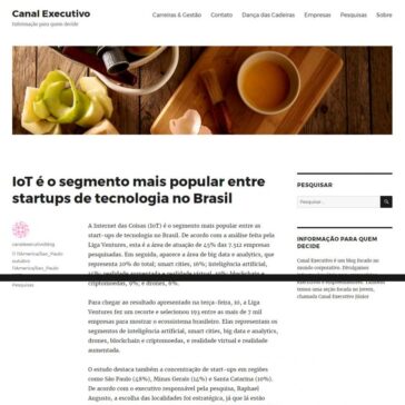 IoT é o segmento mais popular entre startups de tecnologia no Brasil – Canal Executivo Blog