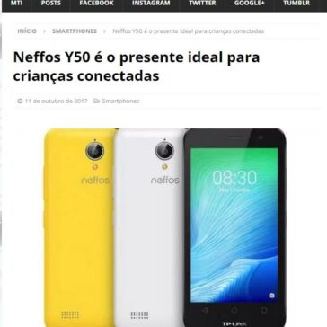 Neffos Y50 é o presente ideal para crianças conectadas – MTI Tecnologia
