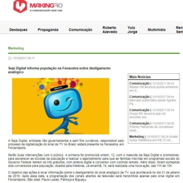 Seja Digital informa população na Fenaostra sobre desligamento analógico – Portal MakingOf
