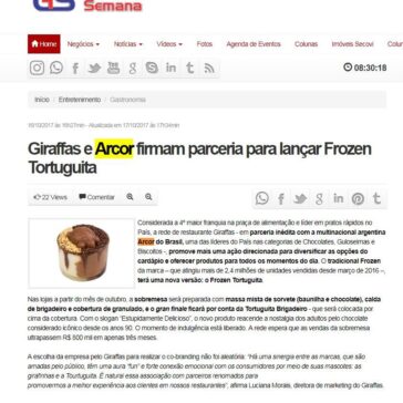 Giraffas e Arcor firmam parceria para lançar Frozen Tortuguita – Gazeta da Semana