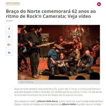 Braço do Norte comemorará 62 anos ao ritmo de Rock”n Camerata; Veja vídeo – Sul In Foco