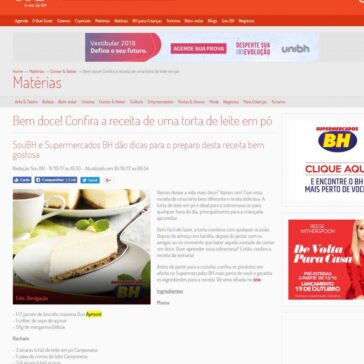 Bem doce! Confira a receita de uma torta de leite em pó – Sou BH