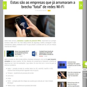 Estas são as empresas que já arrumaram a brecha “fatal” de redes Wi-Fi – Tudo Celular