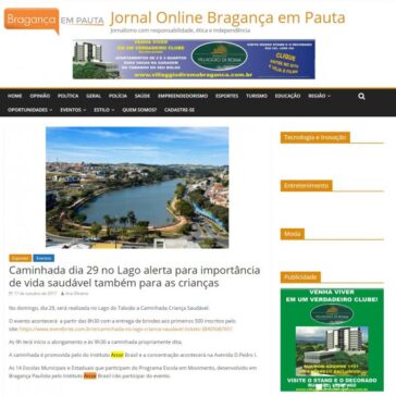 Caminhada dia 29 no Lago alerta para importância de vida saudável também para as crianças – Bragança em pauta