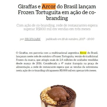 Giraffas e Arcor lançam Frozen Tortuguita em ação de co-branding – Propmark