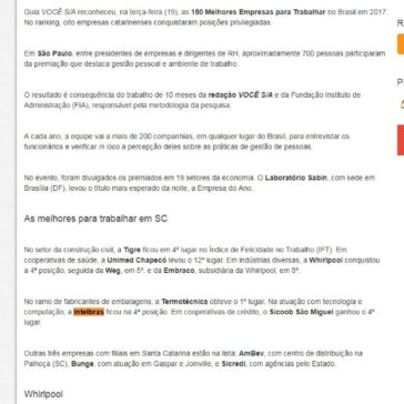 Oito empresas de SC estão entre as 150 Melhores para Trabalhar – Economia SC