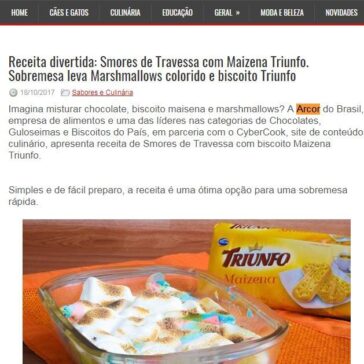 Receita divertida: Smores de Travessa com Maizena Triunfo. Sobremesa leva Marshmallows colorido e biscoito Triunfo – Rede Press