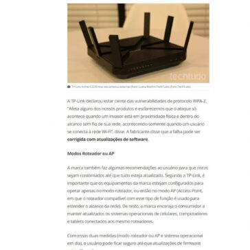 TP-Link libera lista de roteador afetados por falha no Wi-Fi com WPA2 – Tech tudo