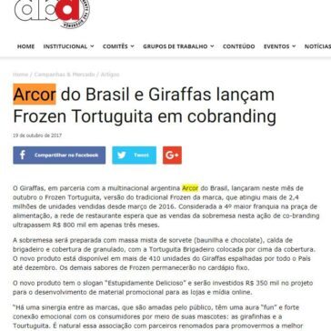 Arcor do Brasil e Giraffas lançam Frozen Tortuguita em cobranding – ABA