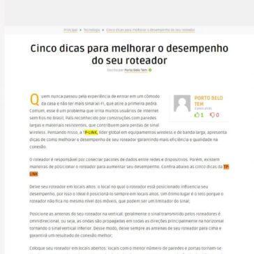 Cinco dicas para melhorar o desempenho do seu roteador – PORTO BELO
